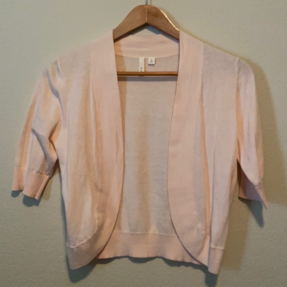 Cropped length peach cardigan | Frenchi